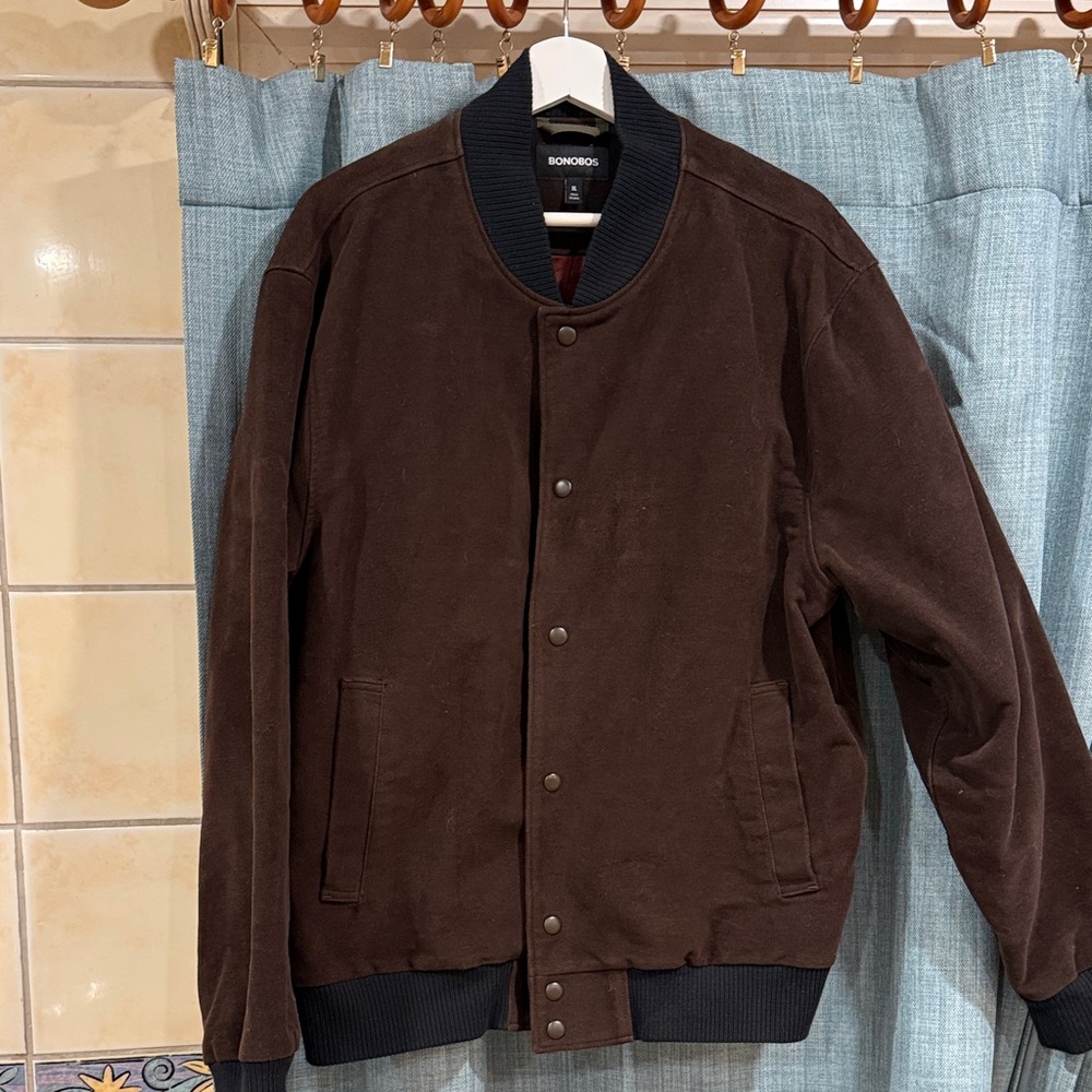 Bonobos Men's Dark Brown Varsity Jacket